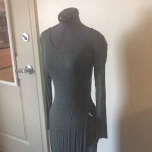 Grey Long-Sleeve Floor Length Tunic